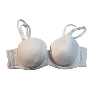 Cacique White Strapless Bra 44B Underwire Full Coverage Support